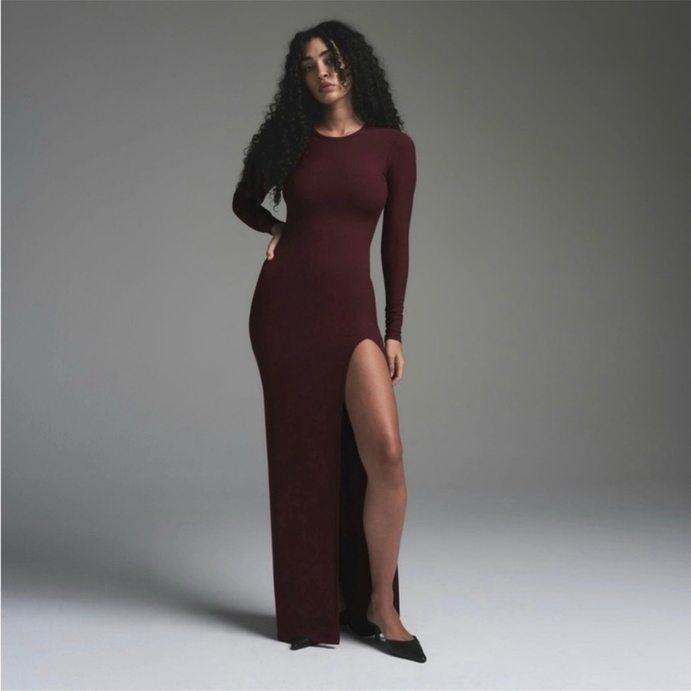 Skims soft lounge boat neck long sleeve dress